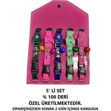 Özbience 5’li Deri Kedi Tasması Seti, Özel Üretim, Şık ve Dayanıklı