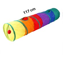 Özbience Renkli 117 cm Kedi, Köpek ve Tavşan Oyun Tüneli, Eğlence Dolu