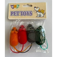 Özbience Renkli 4'lü Kedi Oyuncağı Seti, Öten Fare Tasarımları