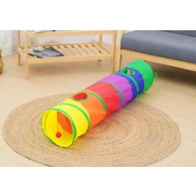 Özbience Katlanabilir Gökkuşağı Renkli Düz Evcil Hayvan Tüneli