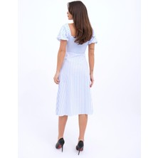 Nova Epoxy Art 5948 Elbise-Los Angeles Çizgili