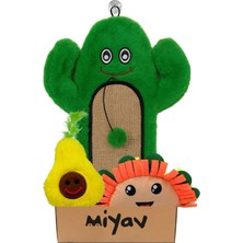 Özbience Meksika Temalı Kedi Oyuncak Seti, Hışırtılı Kaktüs, Taco ve Avokado