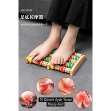 Allians Ahşap Ayak Masaj Aleti, 10 Dönerli Rulo, Rahatlatıcı ve Terapi Özellikli