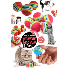 Özbience 12 Adet Yumuşak Renkli Kedi ve Köpek Oyuncağı Topu Seti