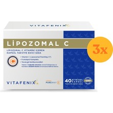 Vitafenix Lipozomal C Vitamini 40 Kapsül - 3 Adet (120 Kapsül) - Dezenfektan Hediyeli (%72 Alkol)