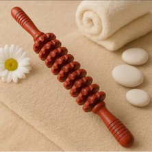 Allians Ahşap 9 Tekerlekli Masaj Aleti, Bel, Bacak ve Selülit Yumuşatıcı