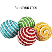 Özbience Renkli Kedi Oyun Topu 3'lü Paket, Eğlenceli ve Hareketli Kedi Oyuncağı