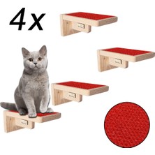 Özbience Doğal Ahşap Kedi Basamağı Seti, 18CM, 4 Adet, Duvar Yolu, Güçlendirilmiş