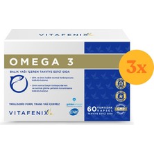 Vitafenix Omega 3 Balık Yağı Yüksek DHA & EPA – Trigliserid Formunda, 1000mg – IFOS Sertifikalı 60 Kapsül - 3 Adet (180 Kapsül)
