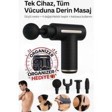 Allians Şarjlı Sporcu Masaj Aleti, 4 Başlıklı Titreşimli Rahatlatıcı