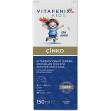 Vitafenix Çinko Çocuklar Için 150 ml Şurup - Dezenfektan Hediyeli (%72 Alkol)