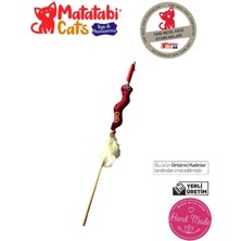 Özbience Peluş Kedi Oltası, Ahşap Saplı, Matatabi Içerikli, Eğlenceli Oyuncak