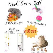 Özbience Renkli 3 Katlı Interaktif Kedi Oyun Seti, Eğlence ve Egzersiz Için Ideal