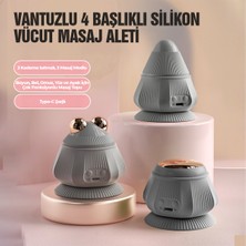 Allians 4 Başlıklı Şarjlı Isıtmalı Vücut Masaj Aleti, Çok Modlu