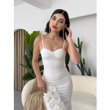 Nova Epoxy Art Dominic Eteği Büzgülü Midi Boy Elbise