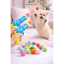Özbience Iki Adet Peluş Top Fırlatmalı Kedi Oyun Tabancası, Eğlenceli ve Etkileşimli Oyuncak