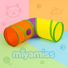 Özbience Renkli Köşeli Katlanabilir Kedi Oyun Tüneli, Eğlence ve Macera Için Ideal