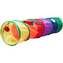 Özbience Renkli Kedi Oyuncagı Tek Yollu Tünel 115X25 Cm, Eğlence ve Keşif Için Ideal