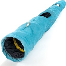 Özbience Katlanabilir Uzun Kadife Kedi Tüneli Turkuaz Renk