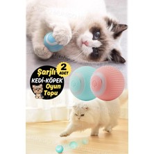 Özbience 2 Adet Kedi Topu, 360° Dönen ve Zıplayan Şarjlı Evcil Hayvan Oyunu