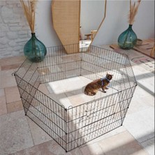 Özbience Orta Boy Metal Köpek Bahçe Çiti, 60X54CM, 6 Parça, Güvenli ve Dayanıklı