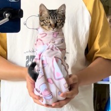 Özbience Kendinden Yapışkanlı Bez Velcro Kedi Kundağı ve Makyaj Çantası Çok Amaçlı