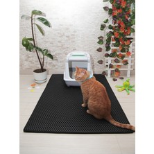 Özbience 75X110 cm Siyah Kedi Tuvaleti Önü Paspası, Temiz ve Şık Tasarım