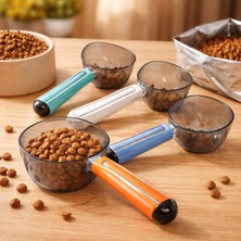 Özbience Şeffaf Klipsli 180ML Kedi ve Köpek Mama Ölçüm Kaşığı Küreği