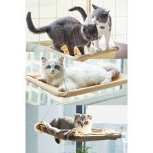Özbience Vantuzlu Kedi Salıncağı, 15 kg Kapasiteli Pencereli Yatak