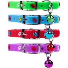 Özbience Renkli Pati Desenli Esnek Silikon Kedi Tasması, Konforlu ve Şık Tasarım