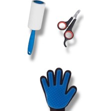 Özbience 3'lü Kedi Bakım Seti: Tarama Eldiveni, Tırnak Kesme Makası ve Tüy Toplama Rulosu