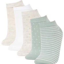 DeFacto Kadın 5'li Pamuklu Puantiyeli Çizgili Patik Çorap Y6670AZNS