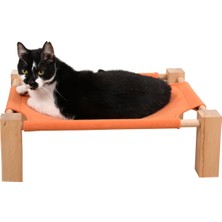 Özbience Konforlu Kedi Yatağı ve Hamak, Kayın Ağacı Iskeletli, Çıkartılabilir Polar Yatak
