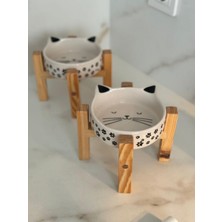 Özbience Doğal Ahşap Kedi Mama ve Su Standı, Şık ve Dayanıklı Tasarım