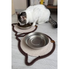 Özbience El Yapımı Dekoratif Kedi ve Köpek Mama Su Kabı Paspası