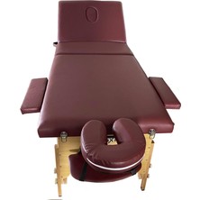 Allians Katlanabilir 3 Parçalı Ahşap Masaj ve Tedavi Yatağı, Bordo