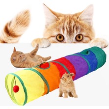 Özbience Renkli Kedi ve Köpek Oyun Tüneli 120 cm Uzun Eğlence ve Aktiviteler