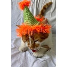 Özbience Işıltılı Doğum Günü Şapkası, Ponponlu, Eğlenceli Pet Aksesuar