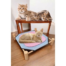 Özbience Yumuşak Peluş Ahşap Kedi Yatağı, Konforlu ve Yıkanabilir Tasarım