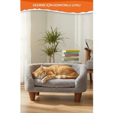 Özbience Konforlu ve Şık Gri Renkli Peluş Koltuk Yatağı, Rahat Kullanım Için Ideal