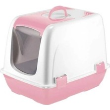 Özbience Sevimli Pembe Küçük Kapalı Kedi Tuvaleti, Hijyenik ve Konforlu Tasarım