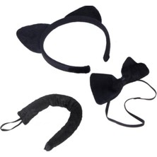 Özbience Sevimli Kedi Kostüm Seti, Taç, Kuyruk ve Papyon ile Eğlenceli Oyunlar