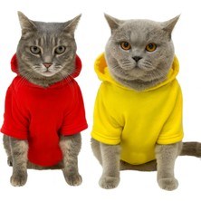 Özbience Yavru ve Orta Boy Kediler Için Renkli Pamuklu Sweatshirt Ikili Paket