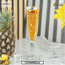 Şık 6'lı Kristal Görünümlü Ayaklı Kahveyanı-Meşrubat-Su Bardağı, 130ML, Şeffaf Set