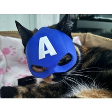Özbience Kediler Için Eğlenceli ve Şık Captain America Temalı Maske