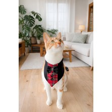 Özbience Şık Ekose Desenli Smokin Fular, Küçük Irk Kedi ve Köpekler Için