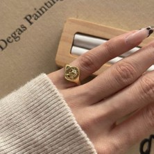 Madalyon Gold Serçe Parmak Yüzüğü Ayarlanabilir