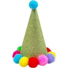 Özbience Yılbaşı Temalı Yeşil Kedi ve Köpek Parti Şapkası, Eğlenceli ve Renkli Tasarım