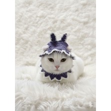 Özbience El Örmesi Vintage Kedi Tasma ve Şapka Seti, Şık ve Benzersiz Kombinasyon