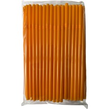 Omeyva Körüklü Turuncu Kalın Buzlu Soğuk Içecek Pipet - 22 Cm. - 8 Mm. - 100 Adetlik Paket